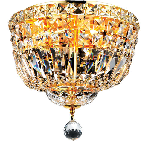 Tranquil 4 Light 12 inch Gold Flush Mount Ceiling Light in Royal Cut