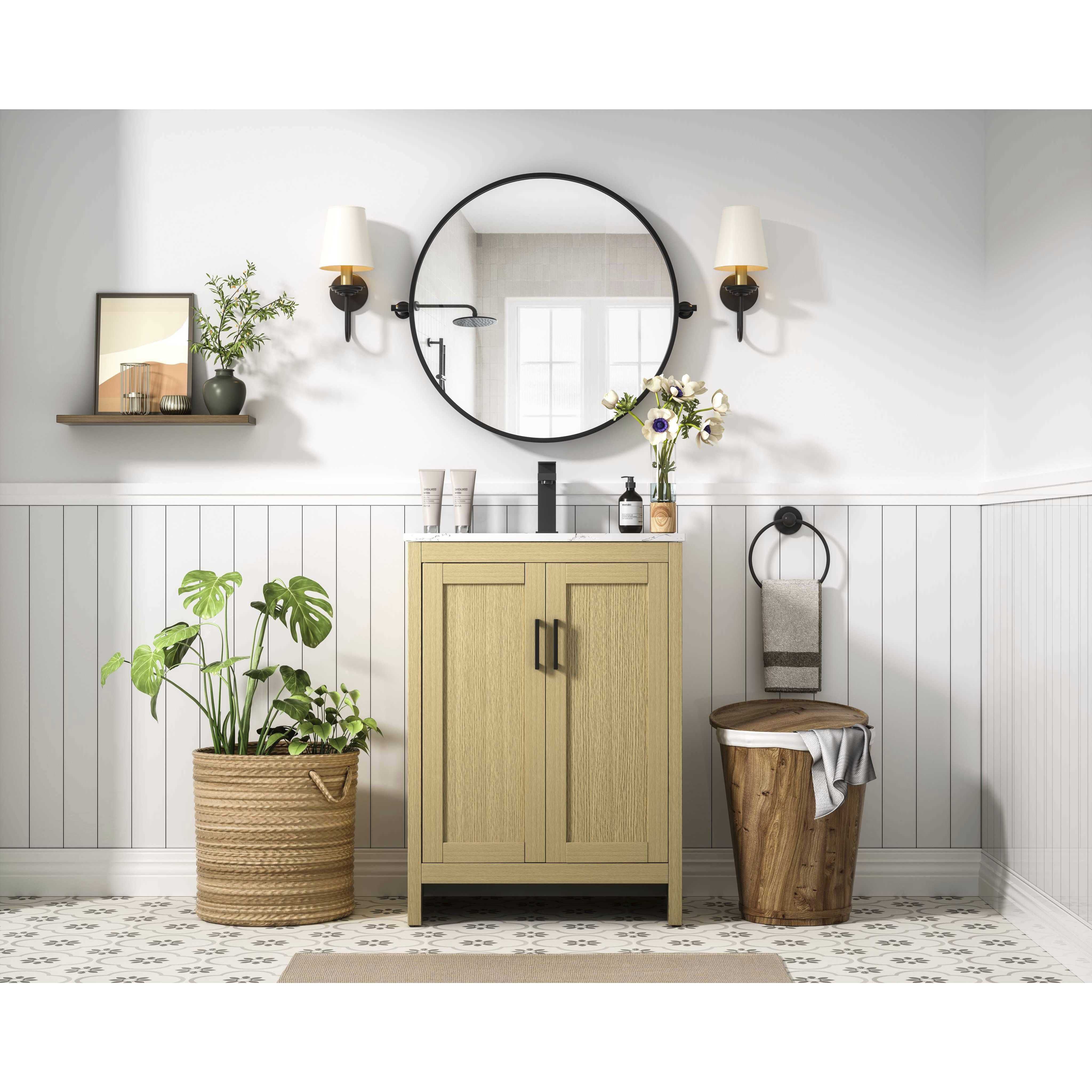Finnley 24 X 34 inch Honey Brown Bathroom Vanity Cabinet