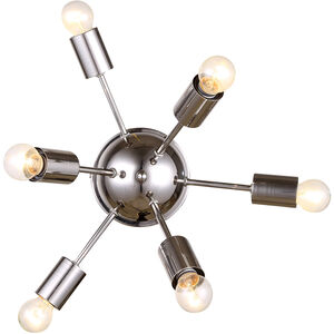 Cork 6 Light 21 inch Polished Nickel Convertible Wall Ceiling Flush Mount Wall Light, Urban Classic