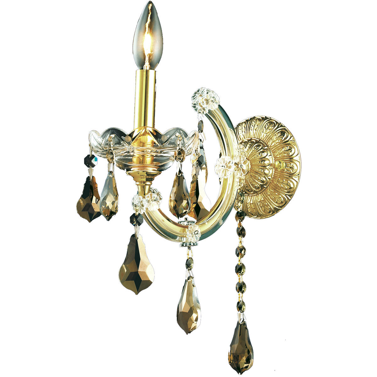 Maria Theresa 1 Light 8 inch Gold Wall Sconce Wall Light in Golden Teak