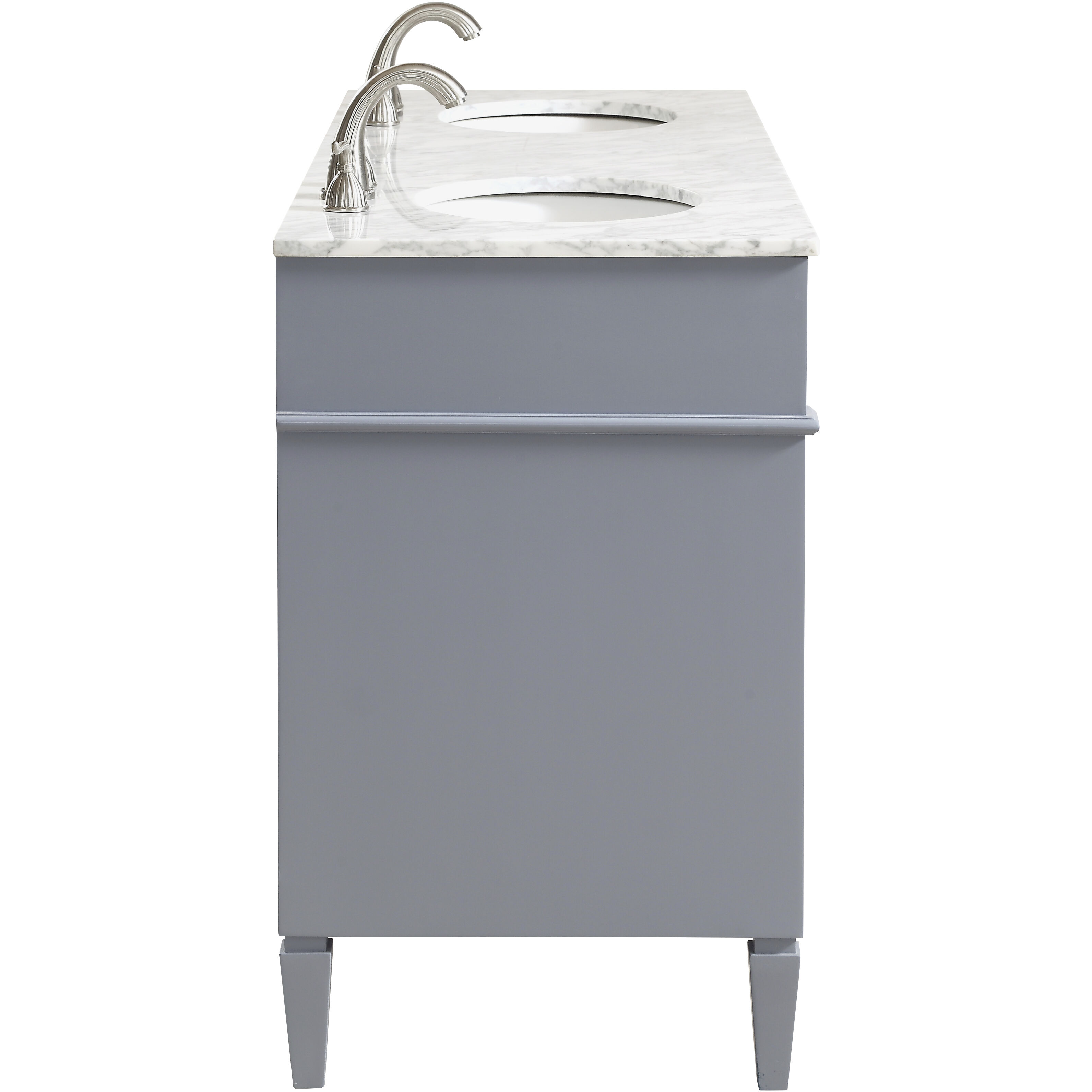 Park Avenue 60 X 35 inch Grey with Carrara White Marble Vanity Set in Gray