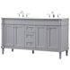 Bennett 60 X 21 X 35 inch Grey Vanity Sink Set
