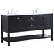 Metropolis 60 X 22 X 34 inch Black Vanity Sink Set