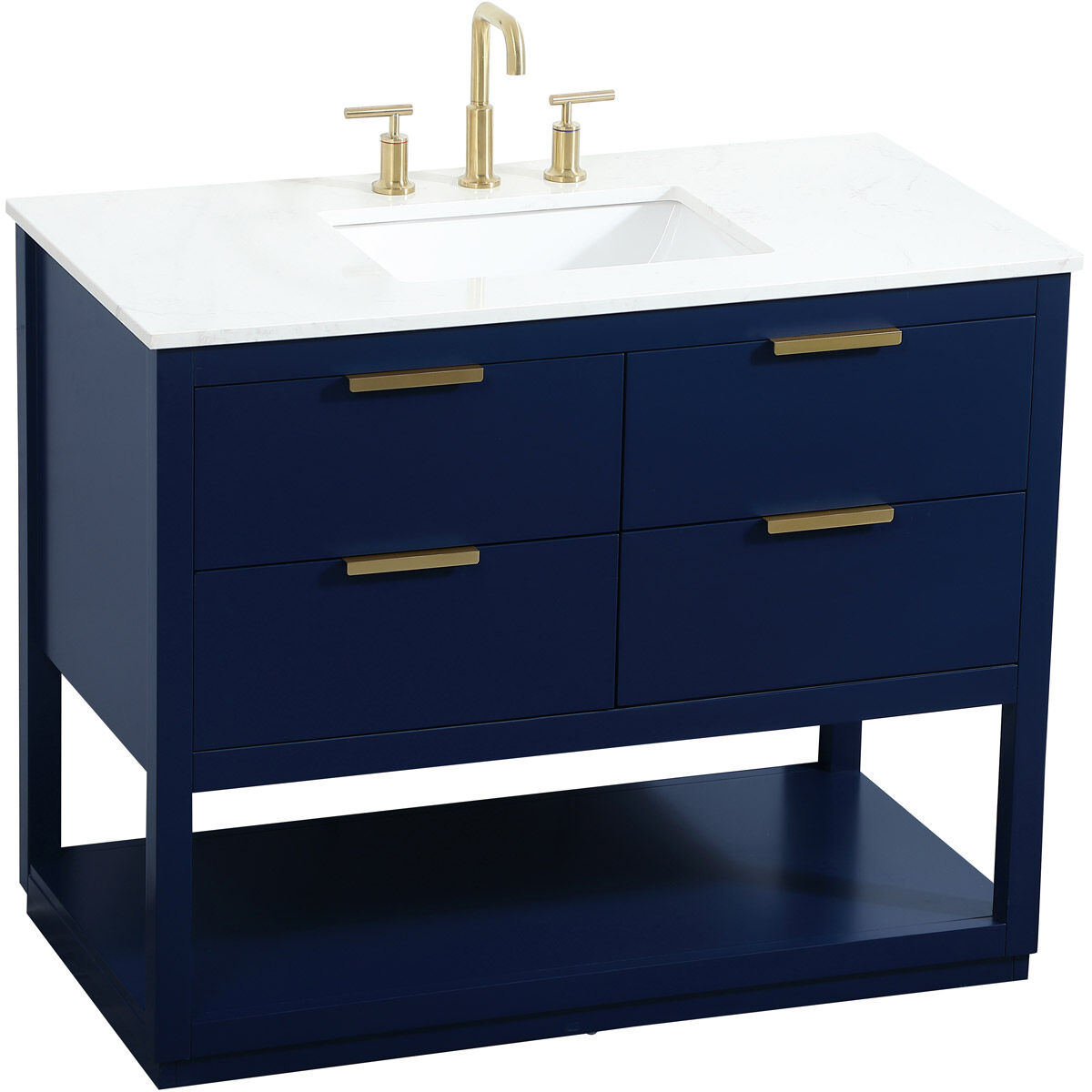Larkin 42 X 22 X 34 inch Blue Vanity Sink Set