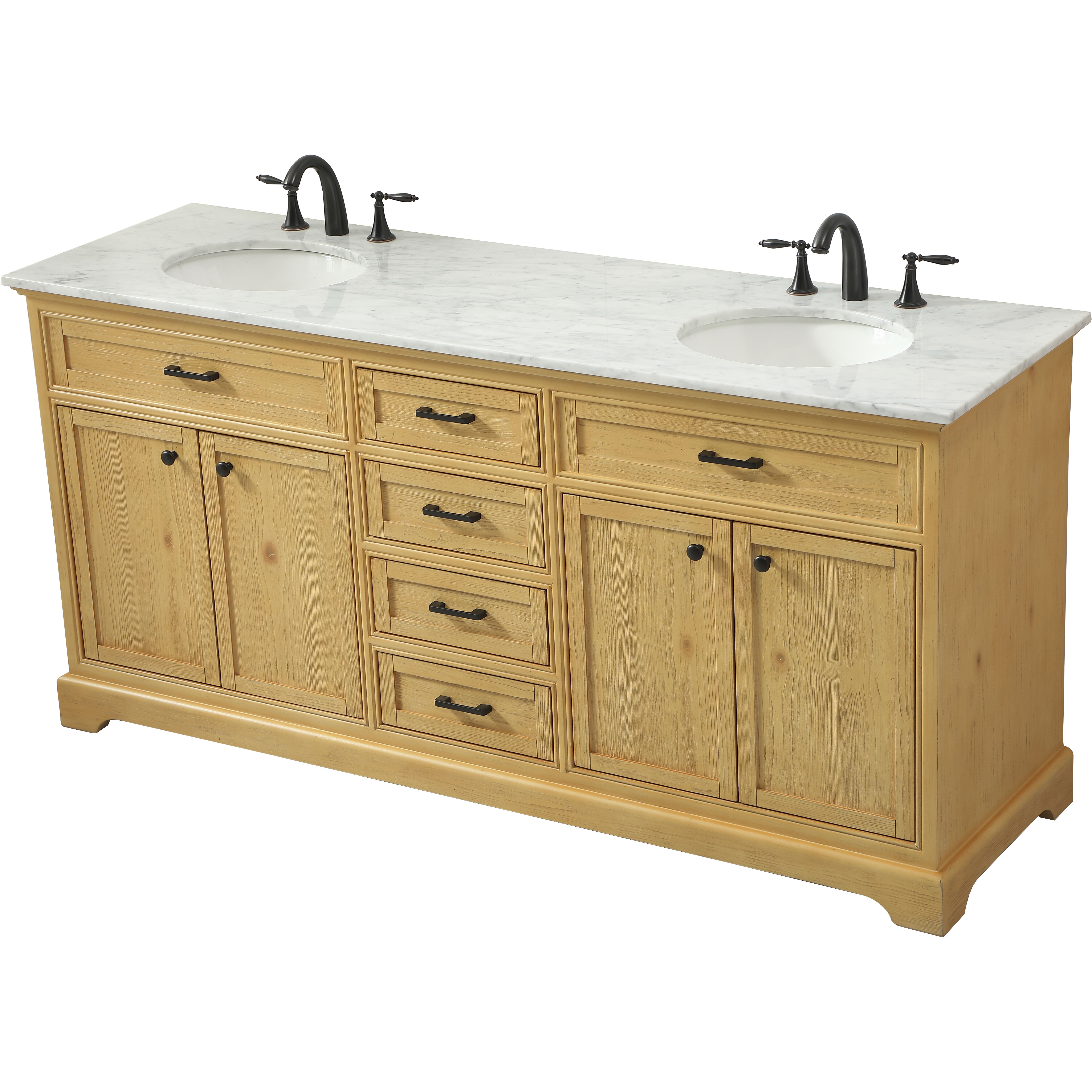 Americana 72 X 22 X 35 inch Natural Wood Vanity Sink Set