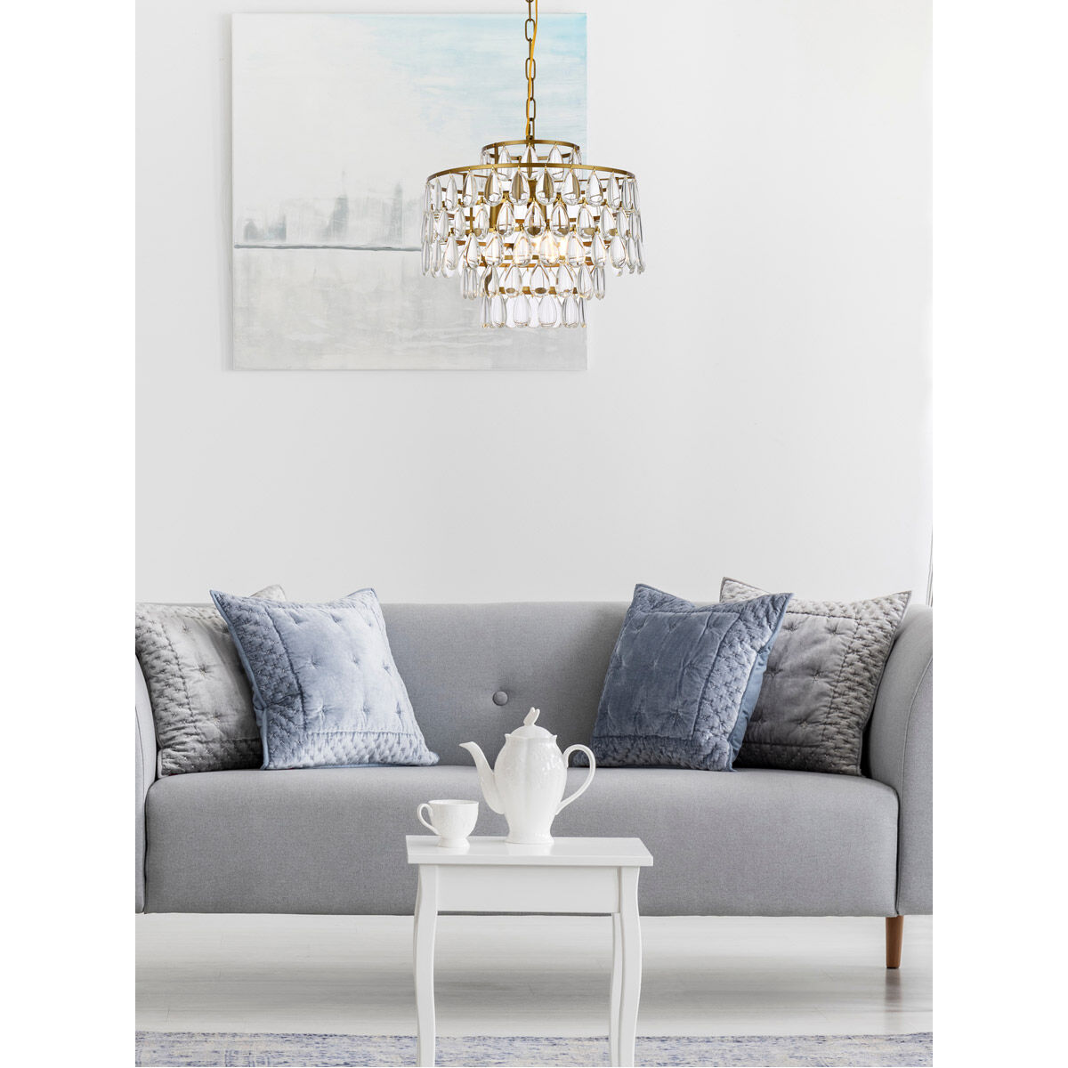 Mila 3 Light 16 inch Brass Pendant Ceiling Light