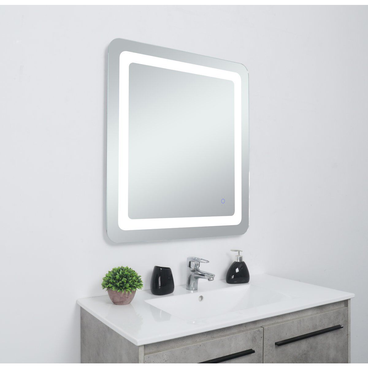 Genesis 30 X 24 inch Glossy White LED Mirror