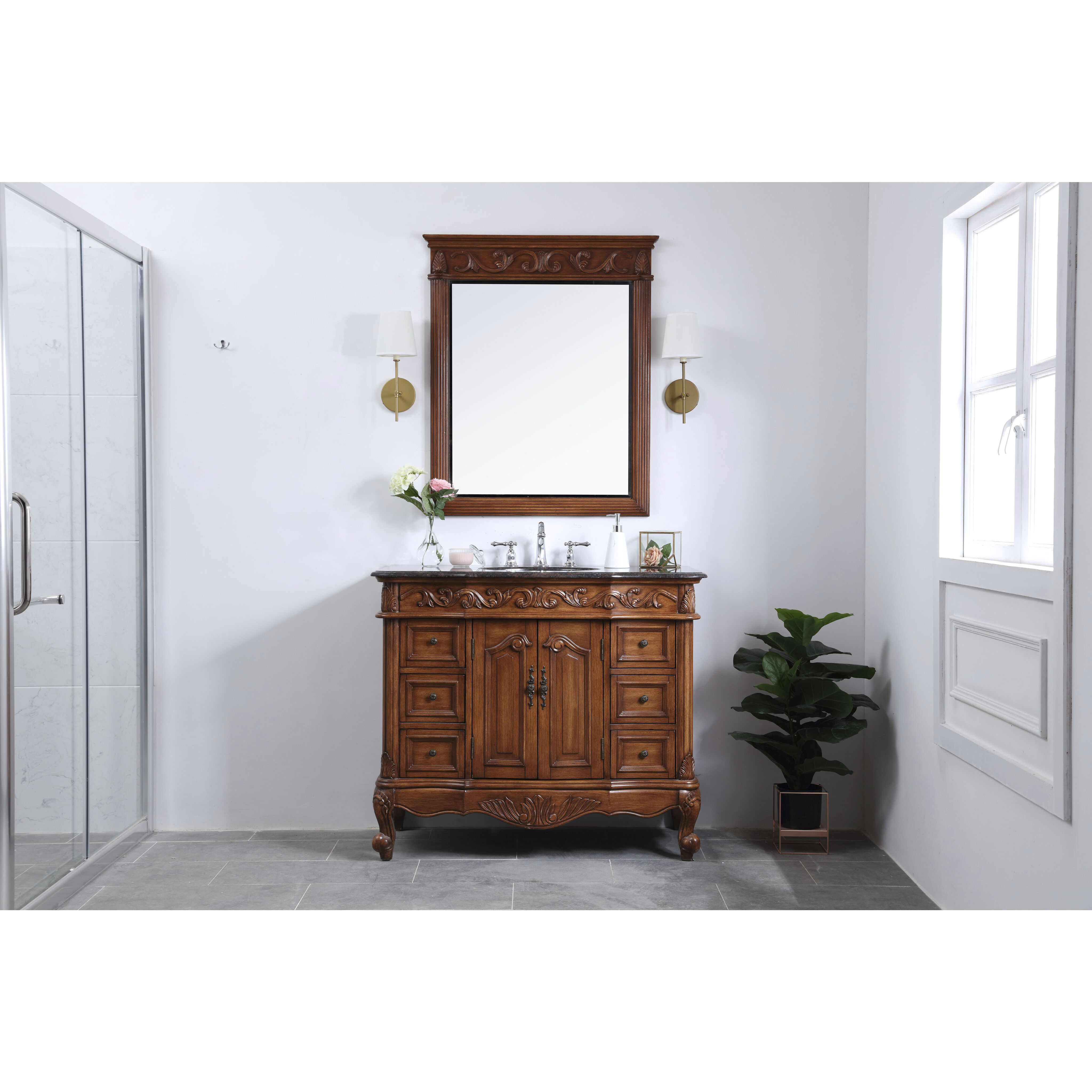 Oakland 84 X 22 X 72 inch Teak Vanity Sink Set