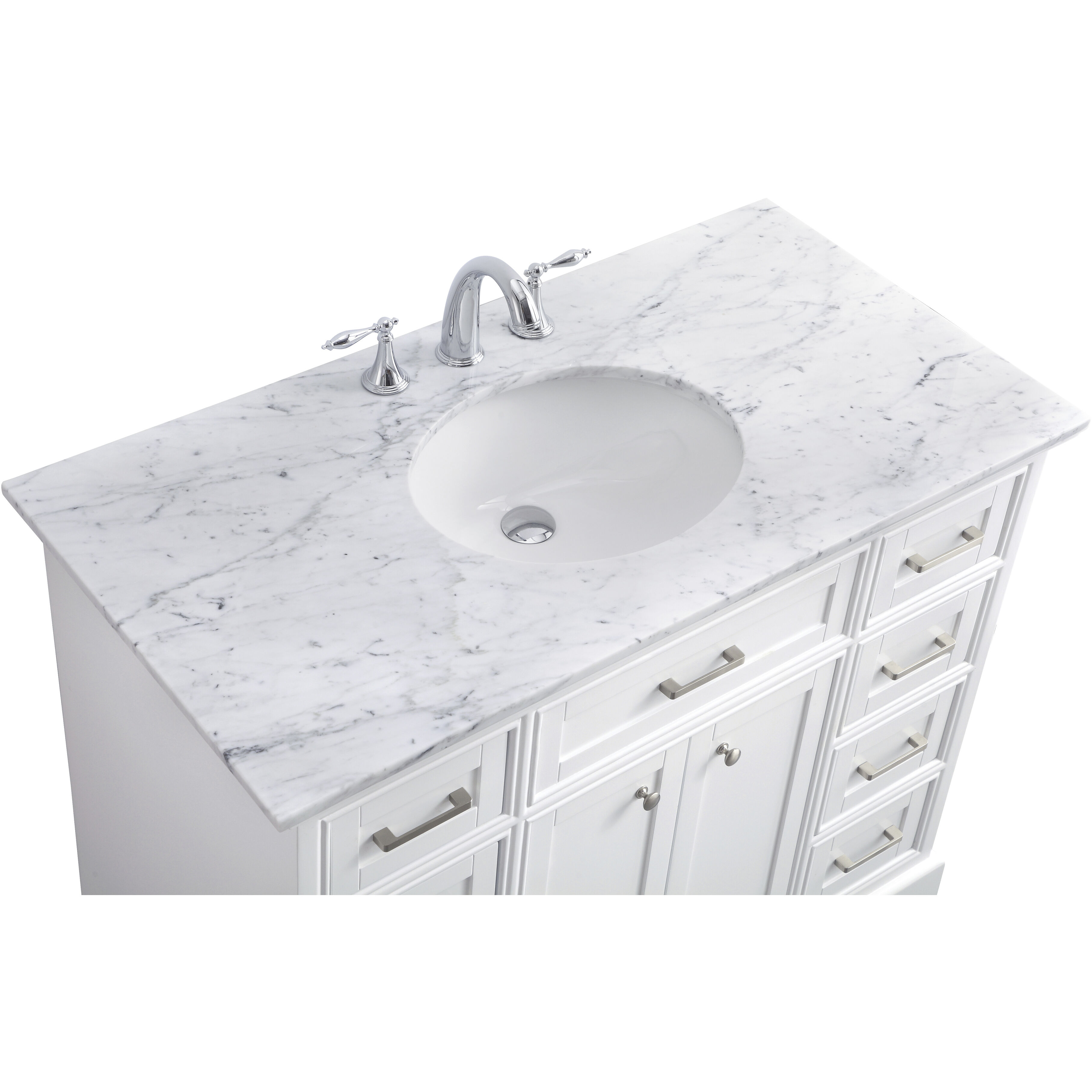 Americana 84 X 21.5 X 70 inch White Vanity Sink Set