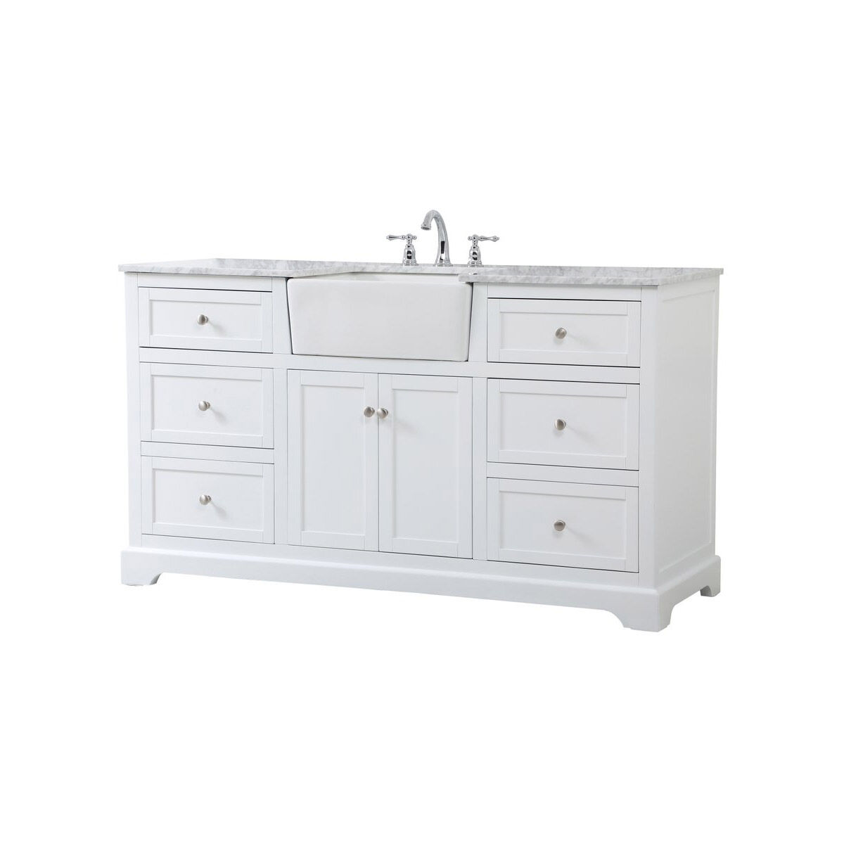 Franklin 60 X 22 X 35 inch White Bathroom Vanity Cabinet