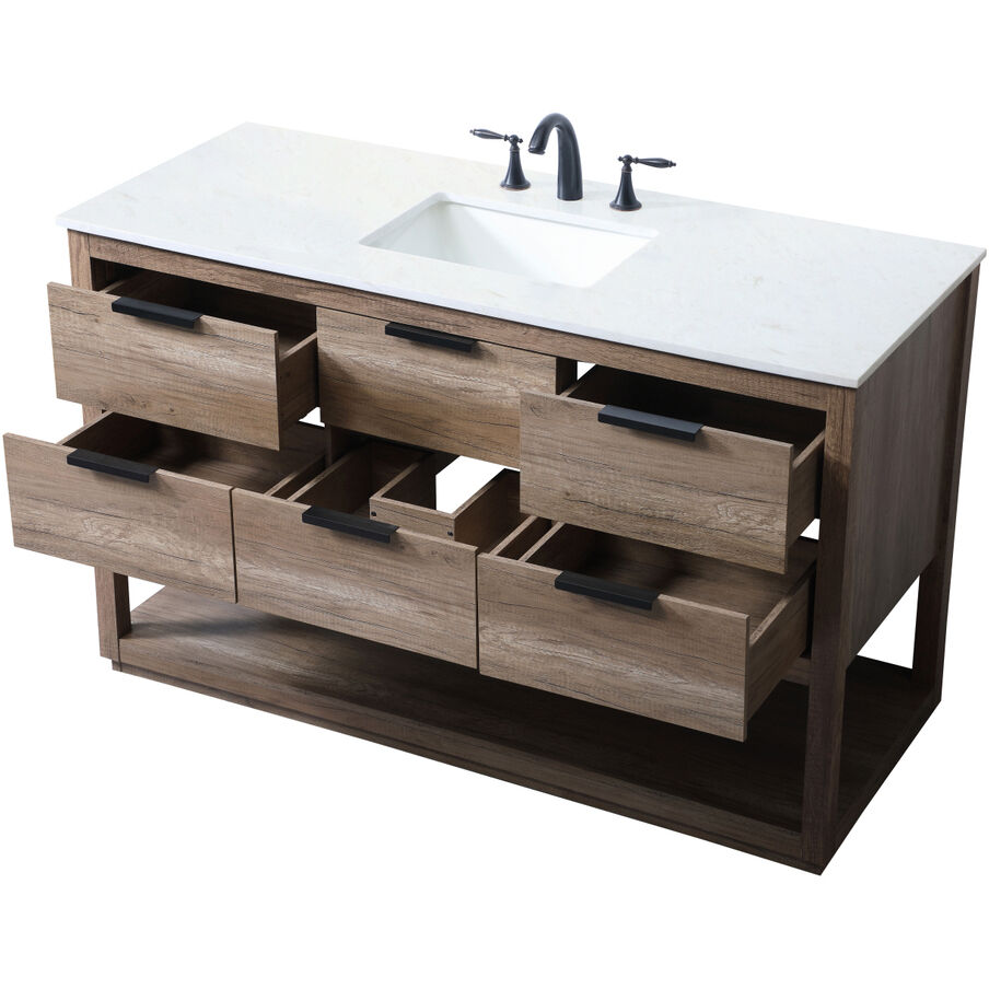 Larkin 54 X 22 X 34 inch Natural Oak Vanity Sink Set