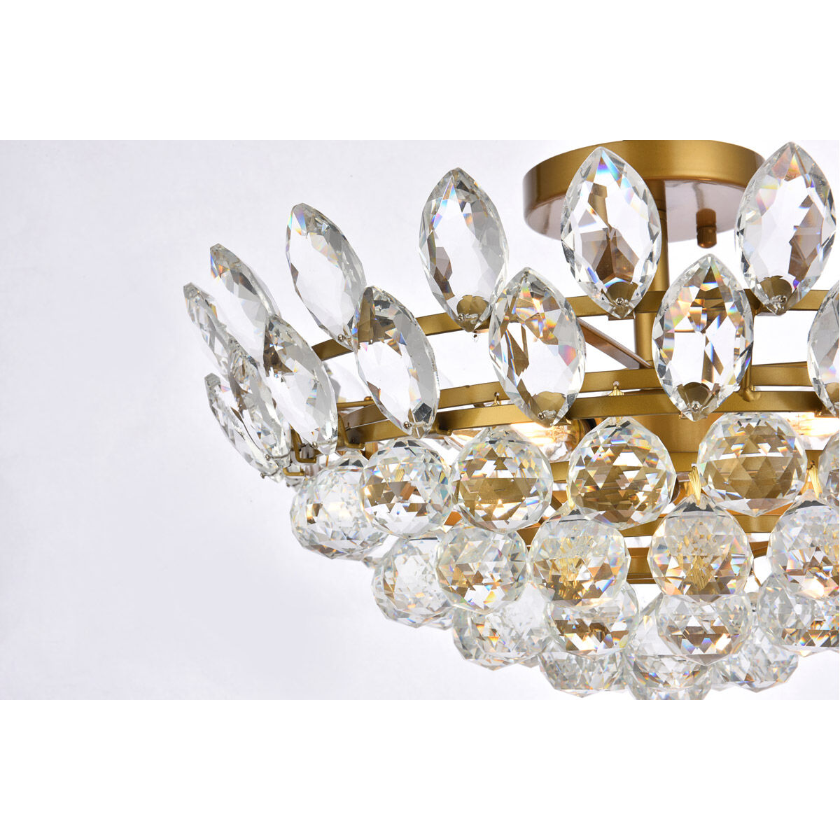 Emilia 5 Light 18 inch Brass Flush Mount Ceiling Light