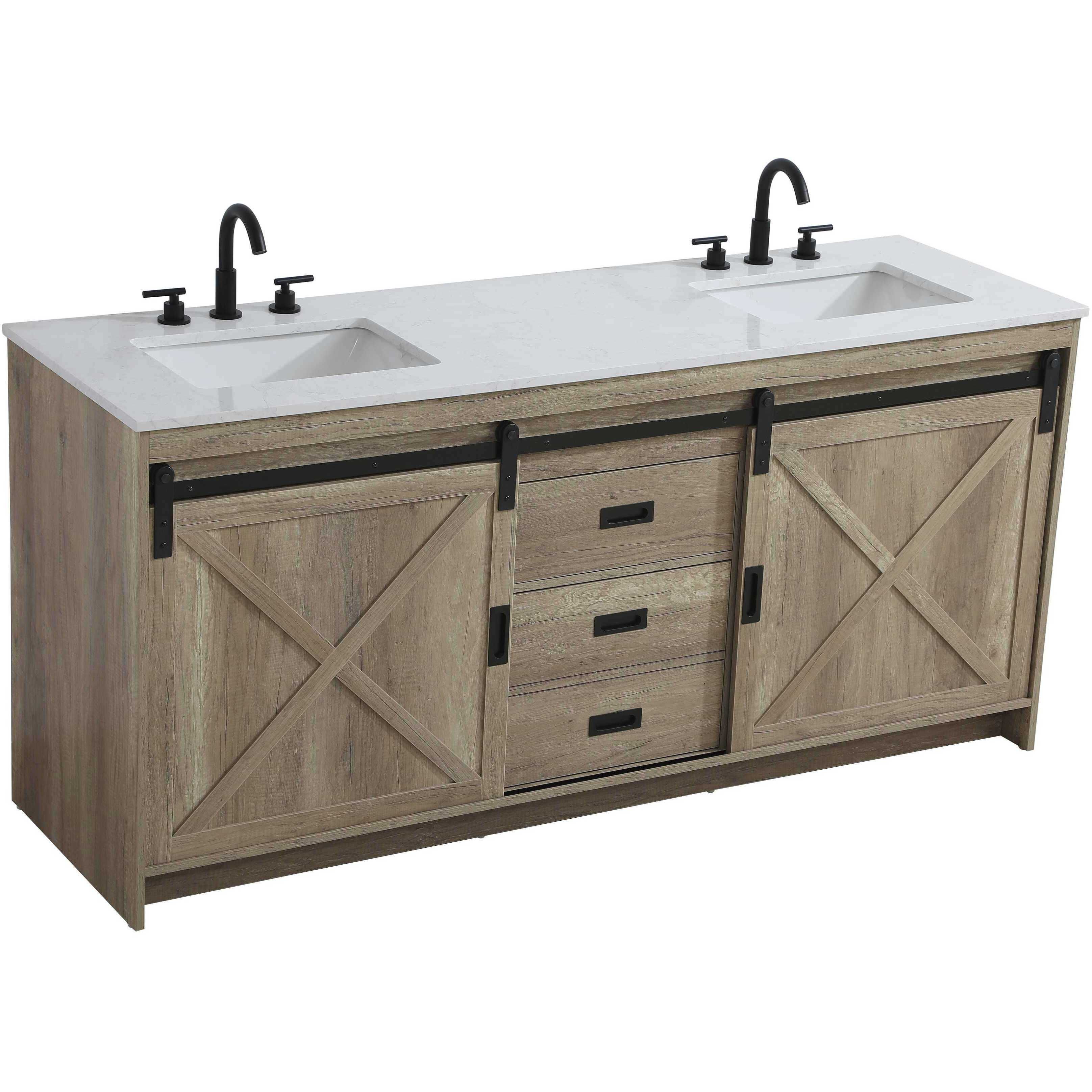 Austin 72 X 34 inch Natural Oak Bathroom Vanity Cabinet