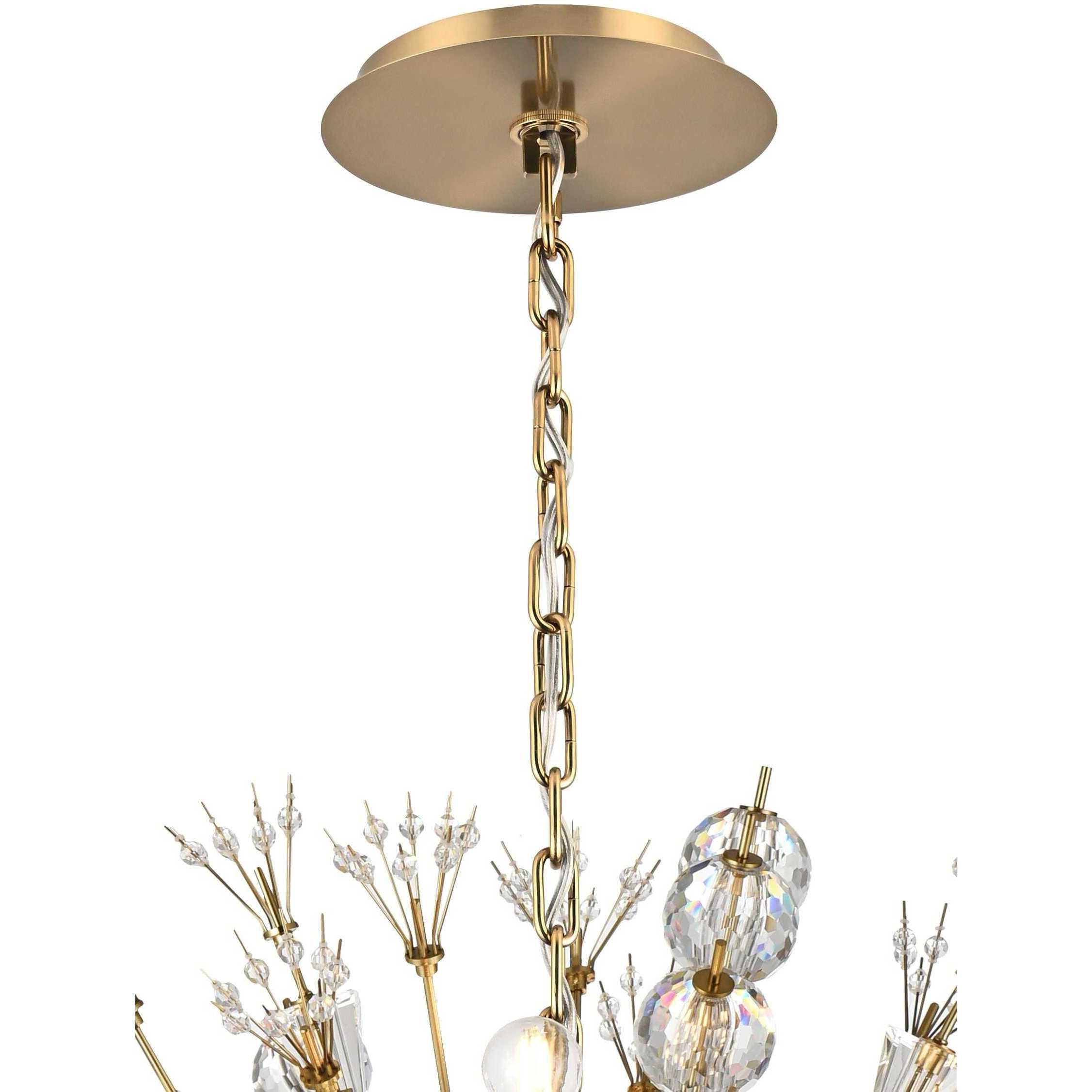 Vera 24 Light 38 inch Gold Pendant Ceiling Light in Satin Gold