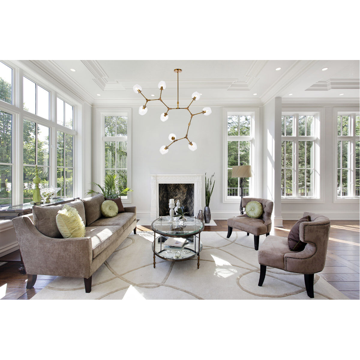 Cavoli 9 Light 79 inch Brass Chandelier Ceiling Light