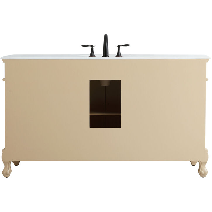 Danville 60 X 21 X 36 inch Light Antique Beige Vanity Sink Set