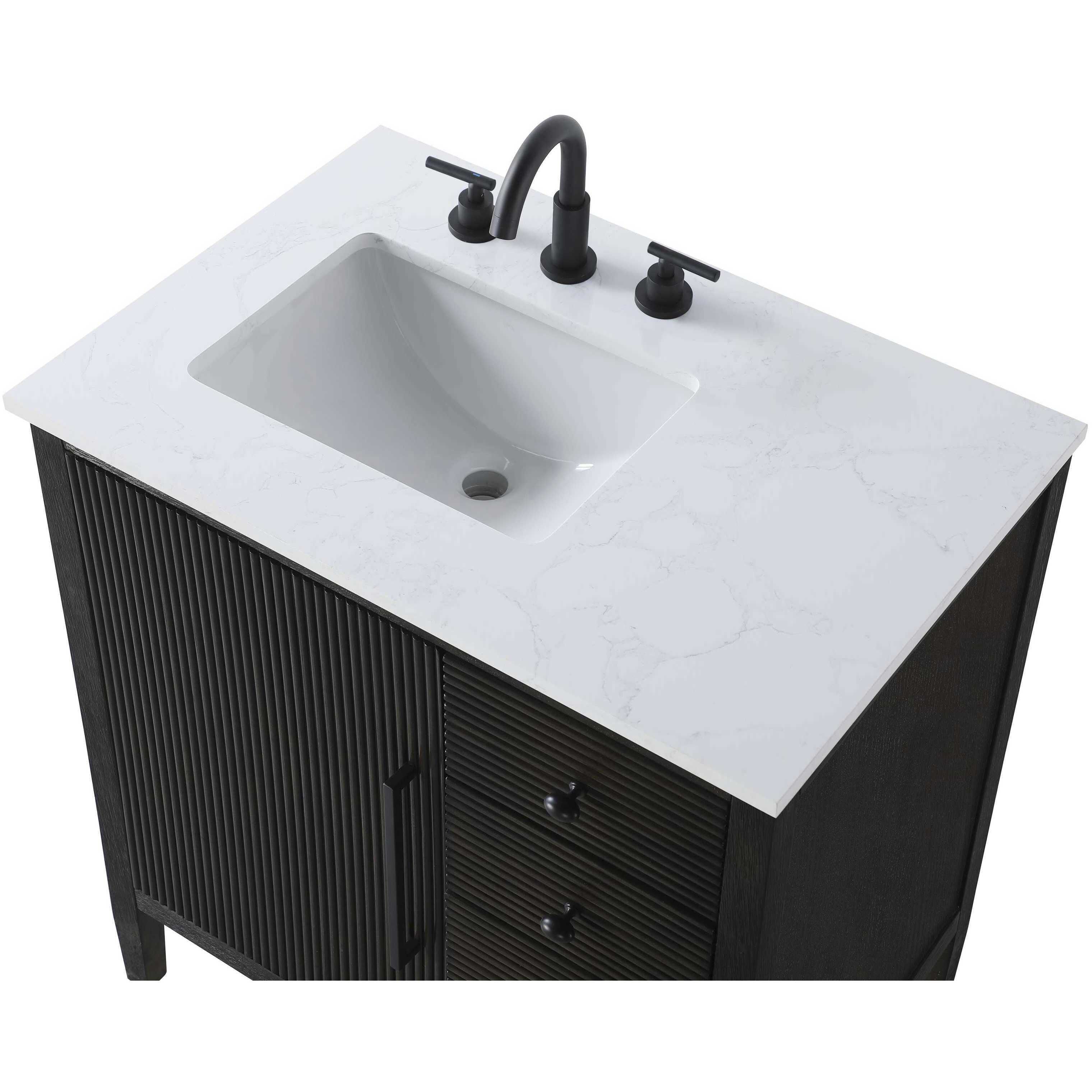 Blakely 32 X 34 inch Chocolate Oak Bathroom Vanity Cabinet