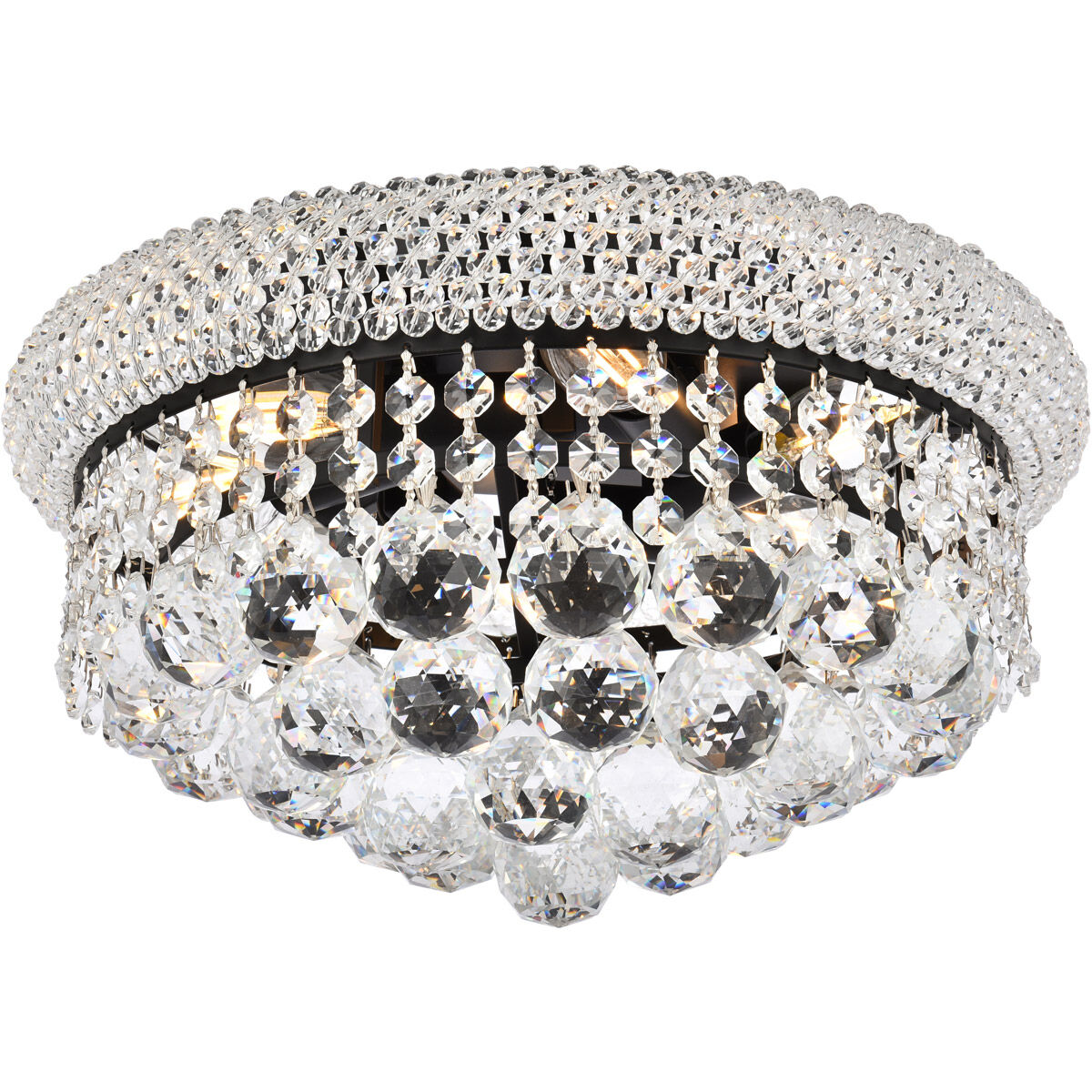 Primo 6 Light 14 inch Black and Clear Flush Mount Ceiling Light