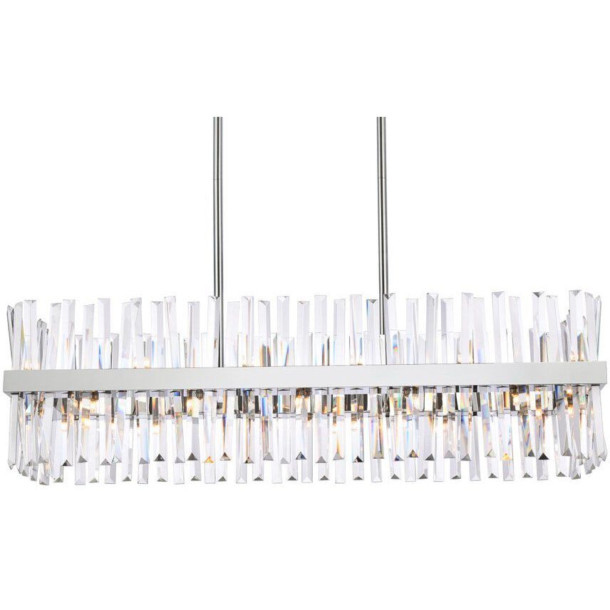 Serephina 24 Light 42 inch Chrome Linear Chandelier Ceiling Light
