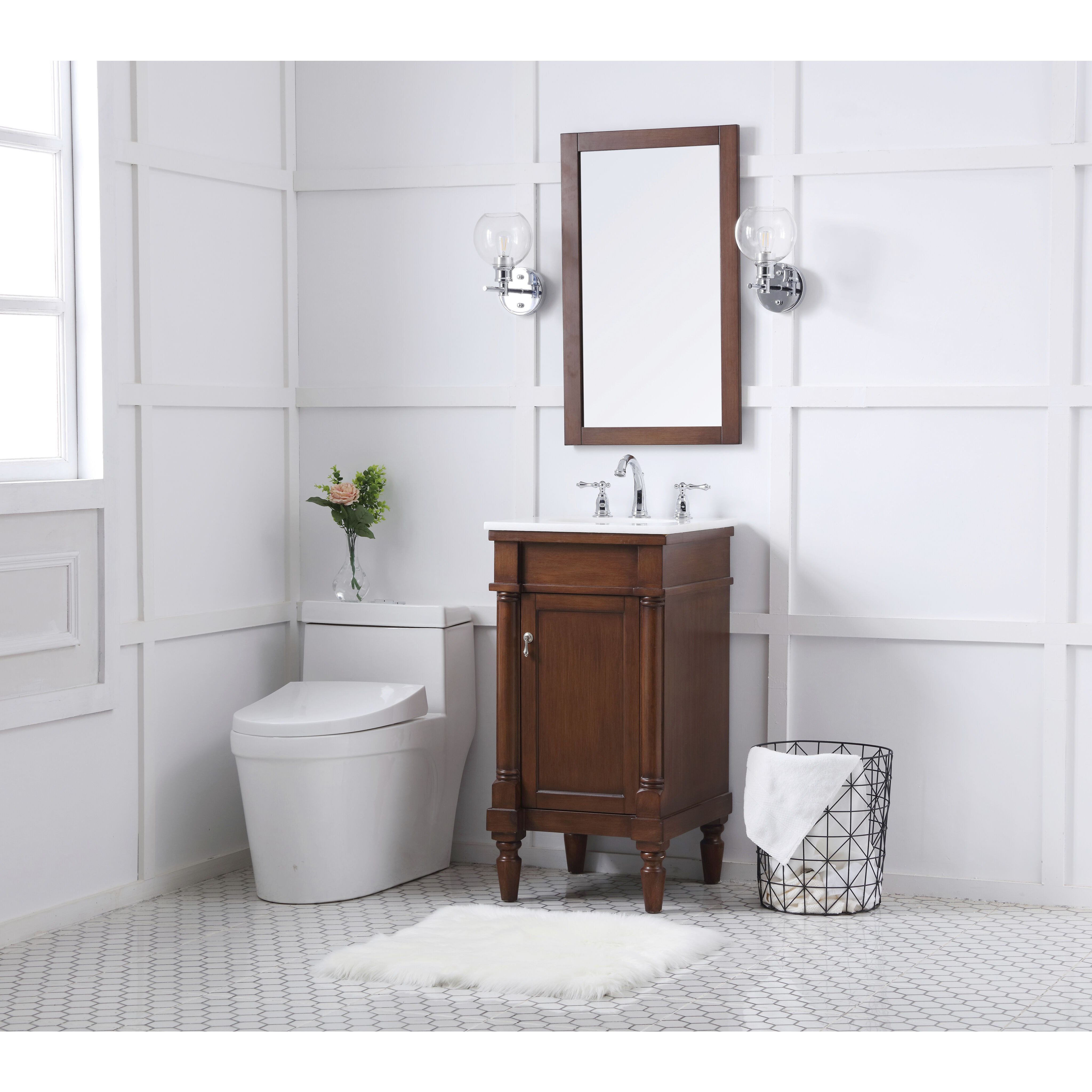 Lexington 19 X 18 X 35 inch Walnut Vanity Sink Set 