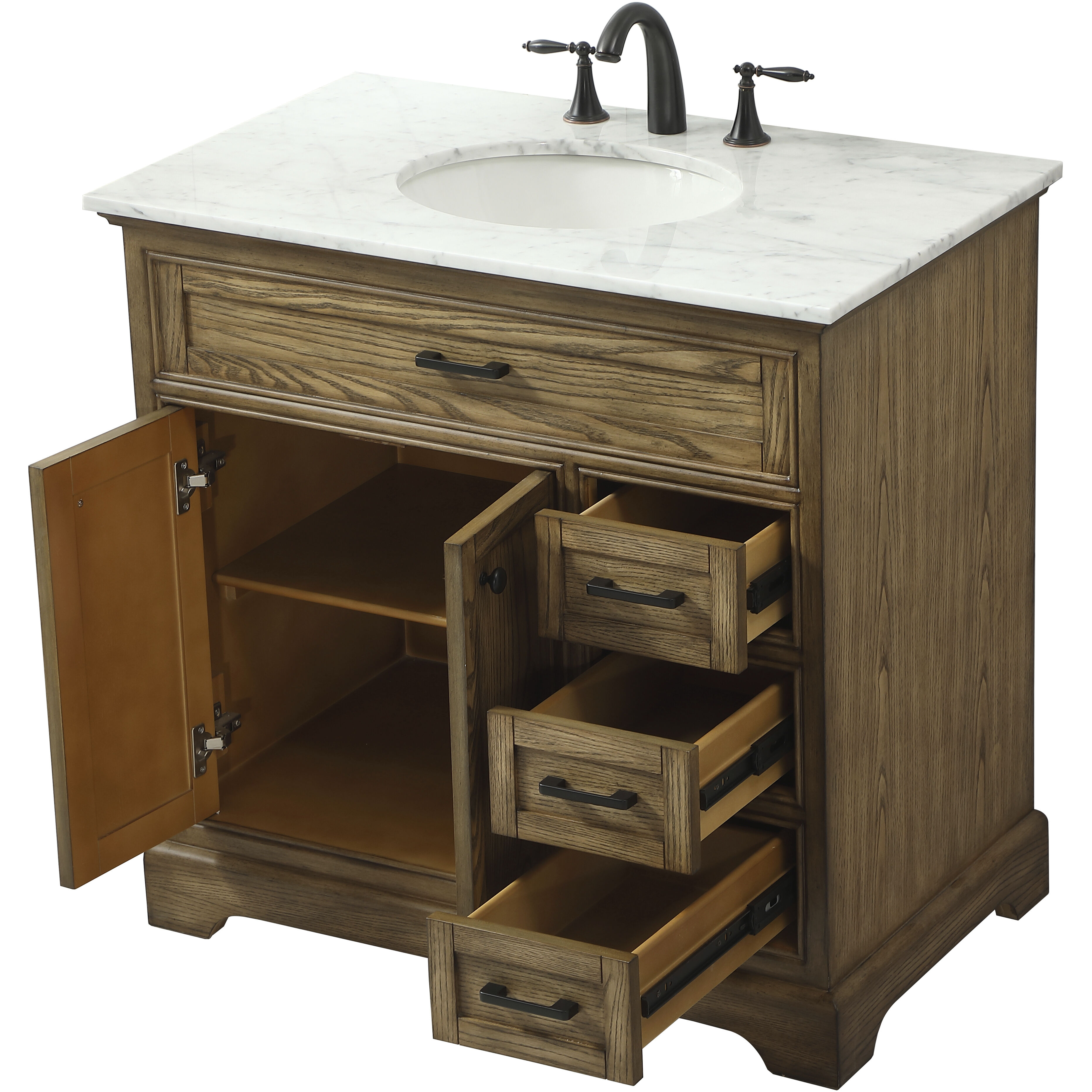 Americana 36 X 22 X 35 inch Driftwood Vanity Sink Set