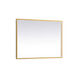 Pier 40 X 24 inch Brass LED Mirror