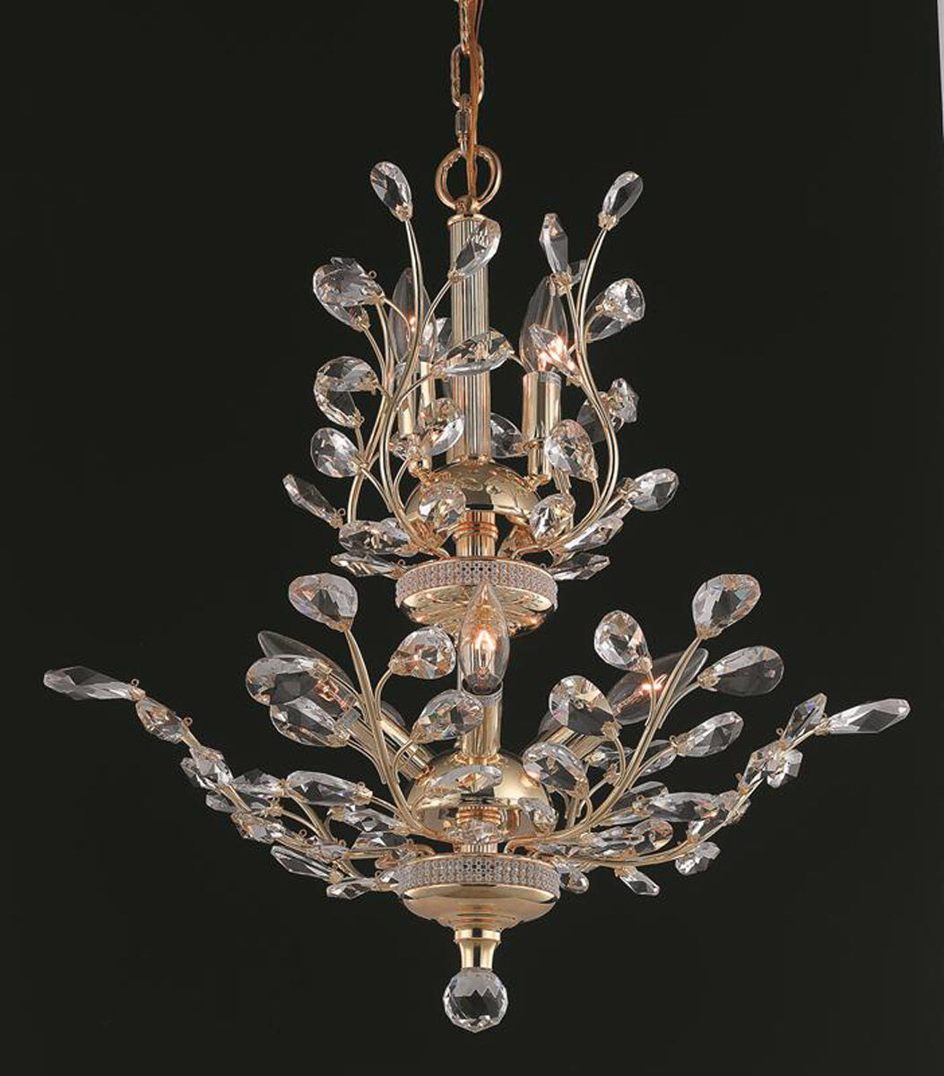Orchid 8 Light 21 inch Gold Dining Chandelier Ceiling Light in Royal Cut