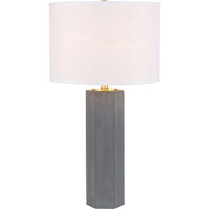 Donovan 29 inch 40 watt Brushed Brass and Grey Table Lamp Portable Light