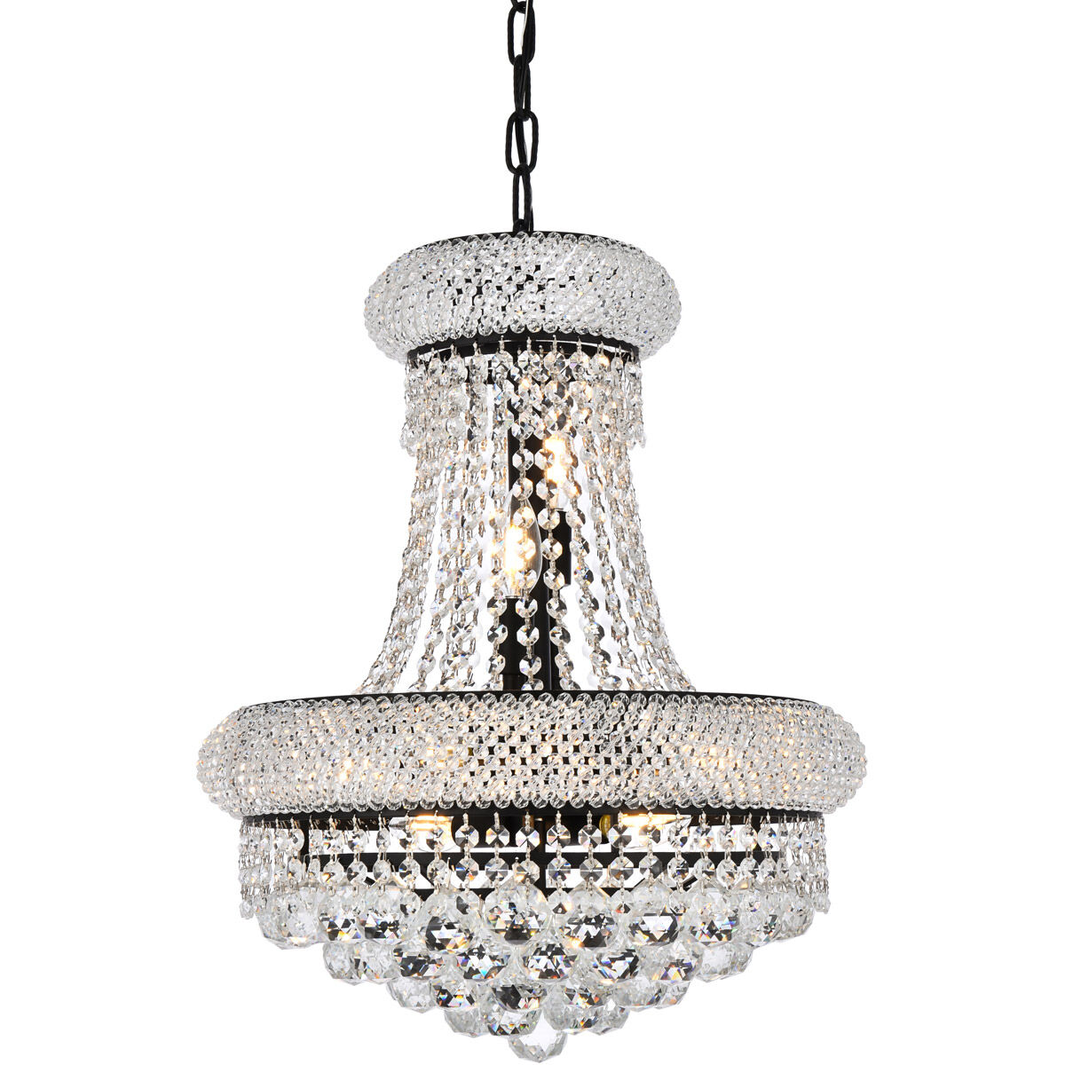 Primo 8 Light 16 inch Black and Clear Pendant Ceiling Light