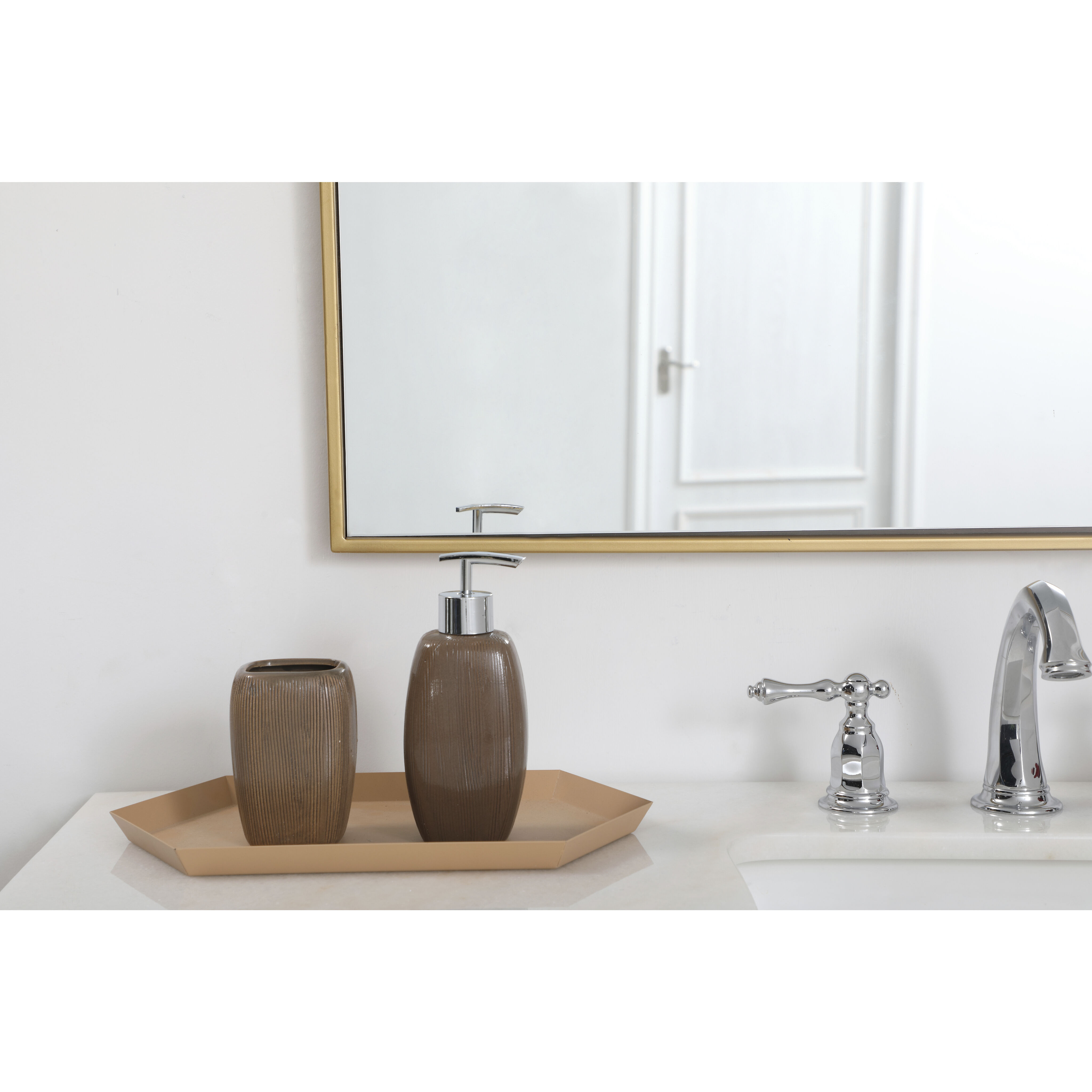 Monet 48 X 36 inch Brass Wall Mirror