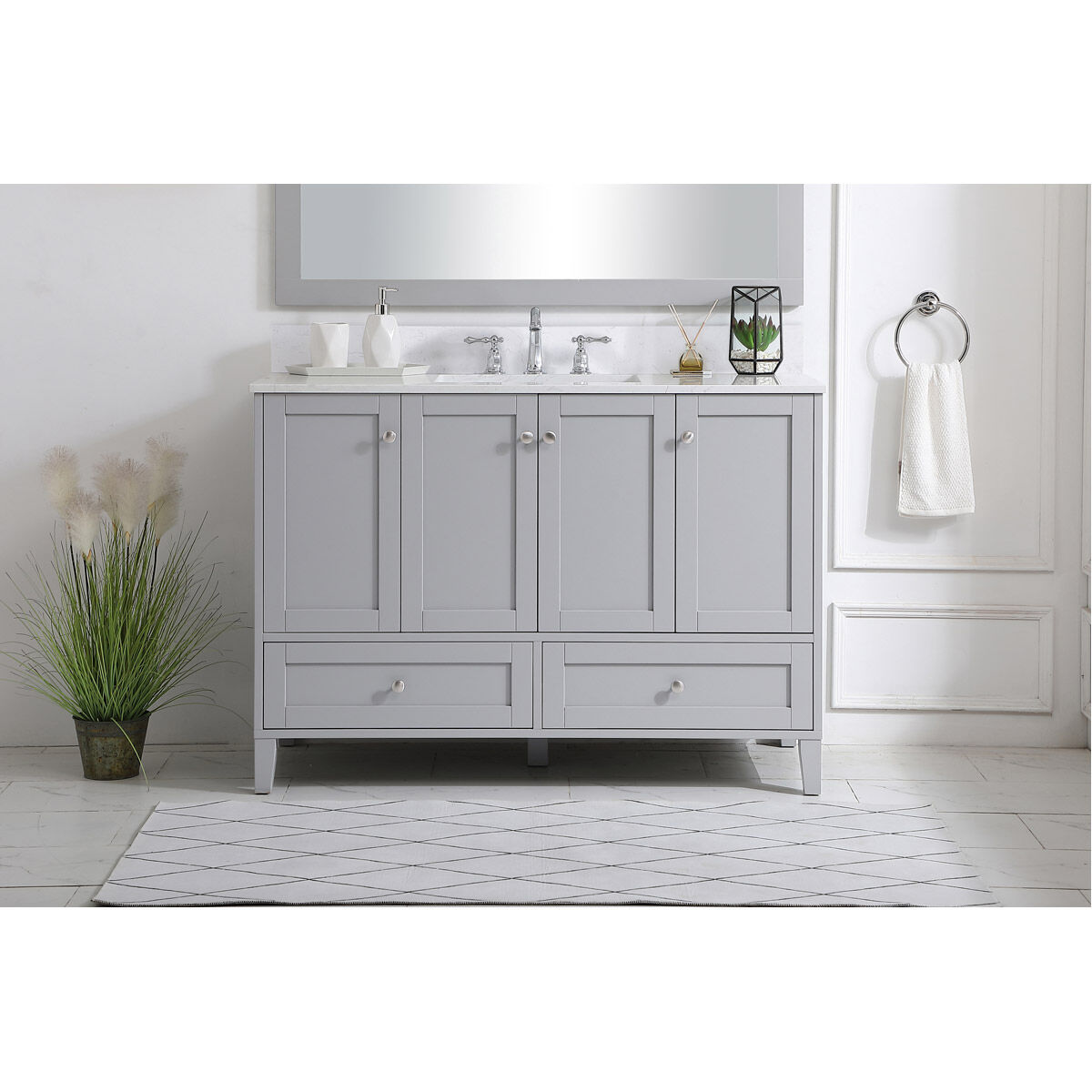 Sommerville 48 X 22 X 34 inch Grey Vanity Sink Set in Gray