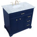 Americana 36 X 22 X 35 inch Blue Vanity Sink Set