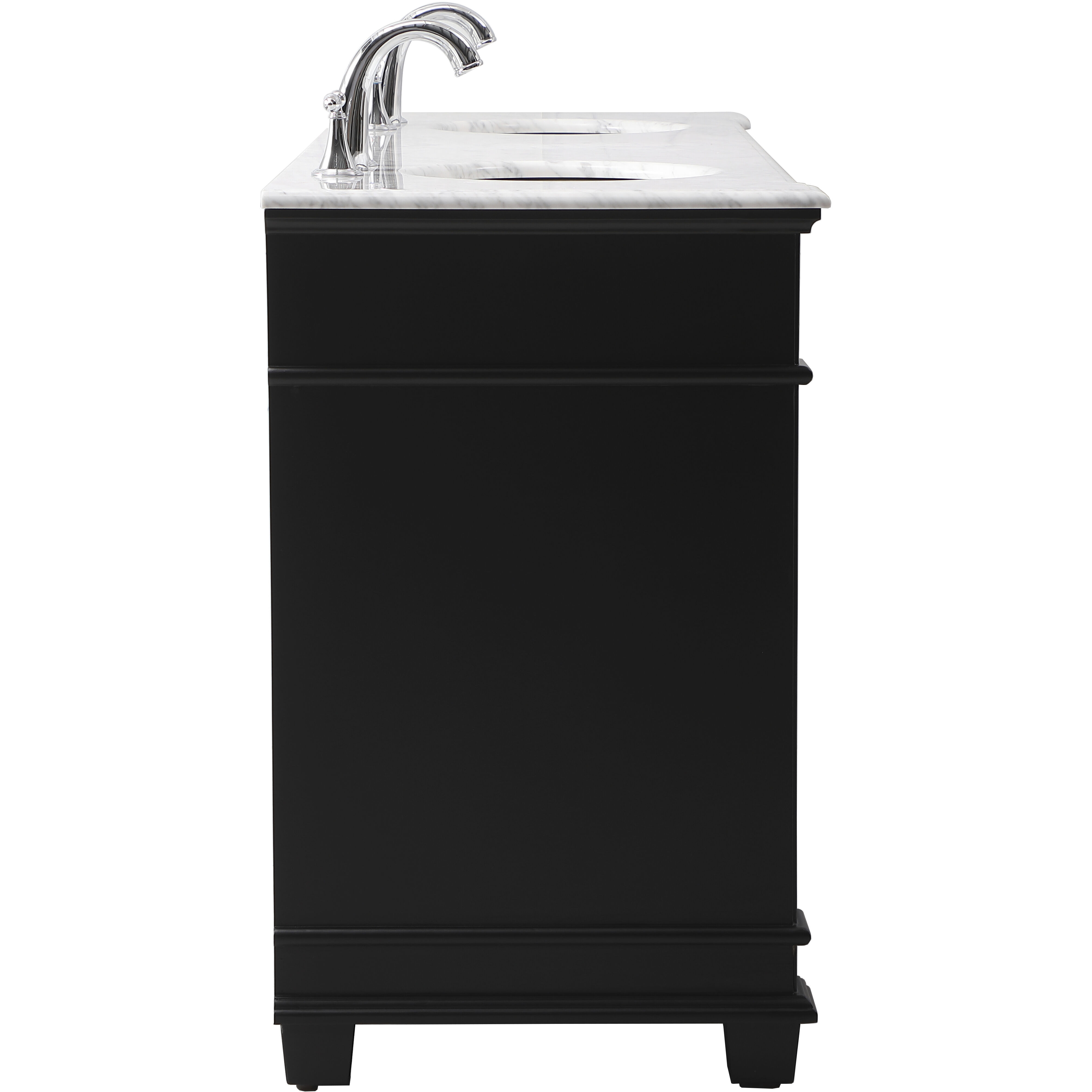 Wesley 72 X 22 X 35 inch Black Vanity Sink Set