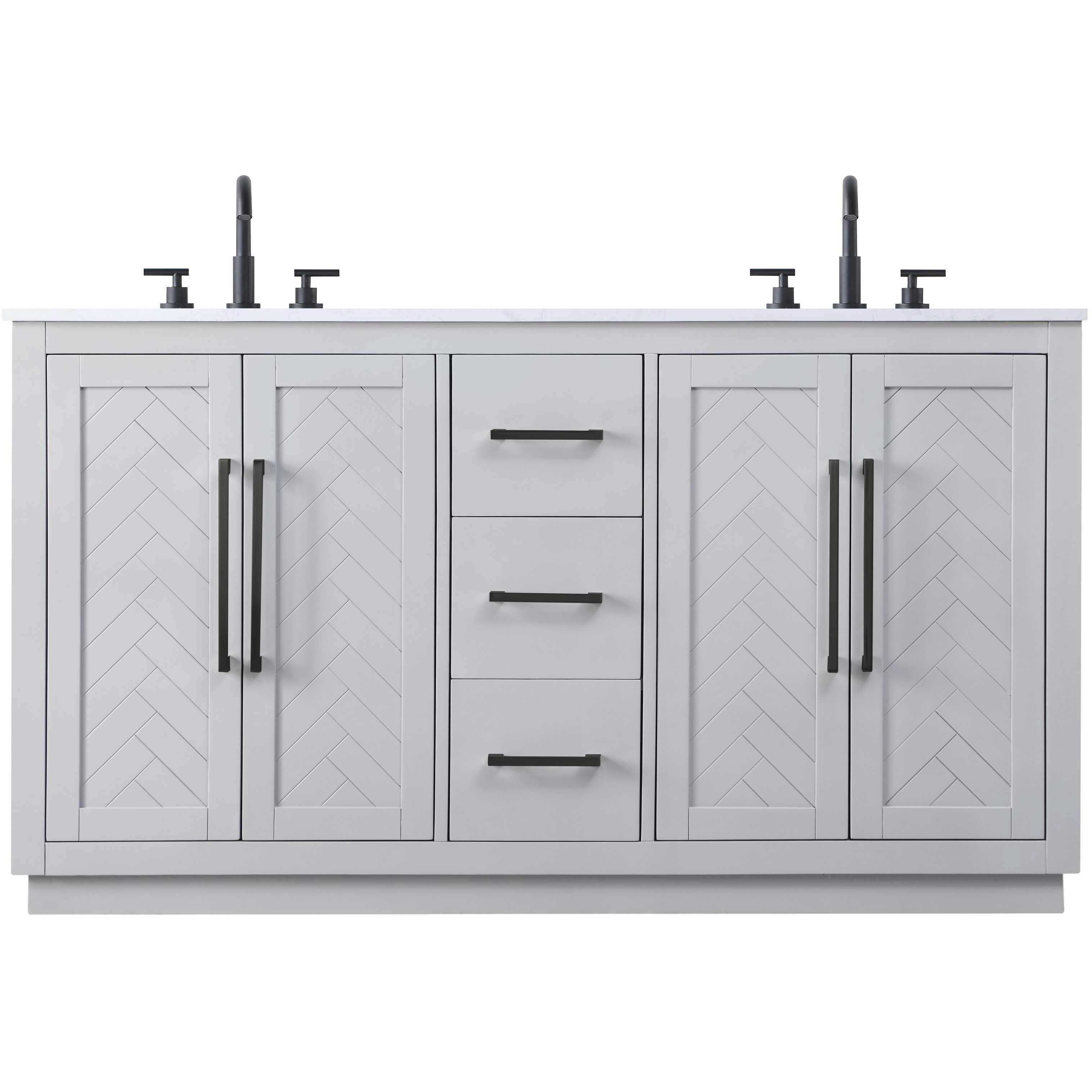 Chase 60 X 34 inch Grey Bathroom Vanity Cabinet