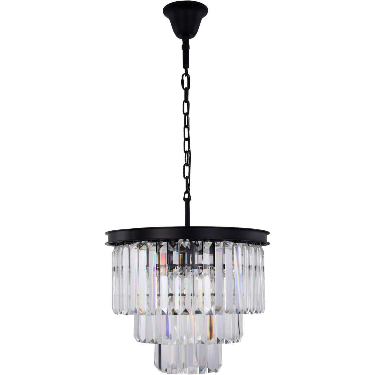 Sydney 9 Light 20 inch Matte Black Chandelier Ceiling Light in Clear, Urban Classic