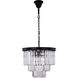 Sydney 9 Light 20 inch Matte Black Chandelier Ceiling Light in Clear, Urban Classic