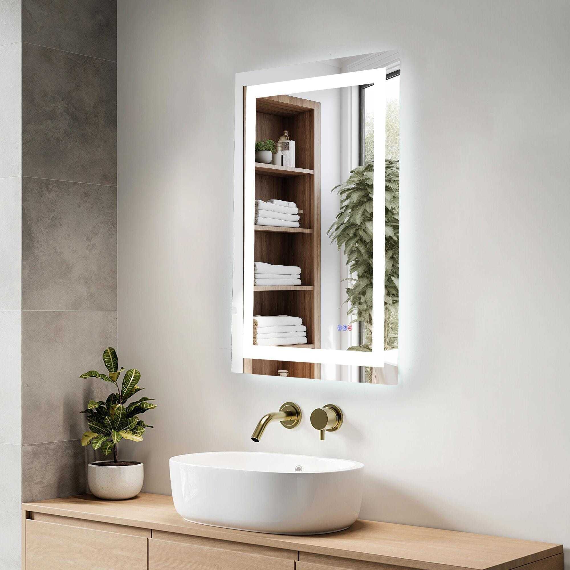 Riven 36 X 24 inch White LED Mirror