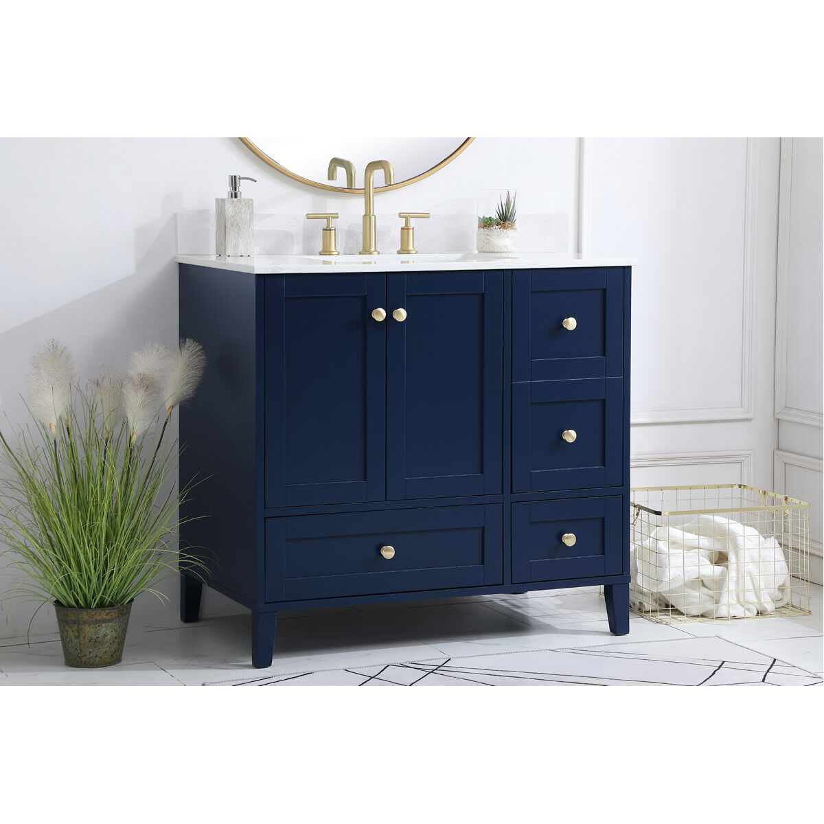 Sommerville 36 X 22 X 34 inch Blue Vanity Sink Set