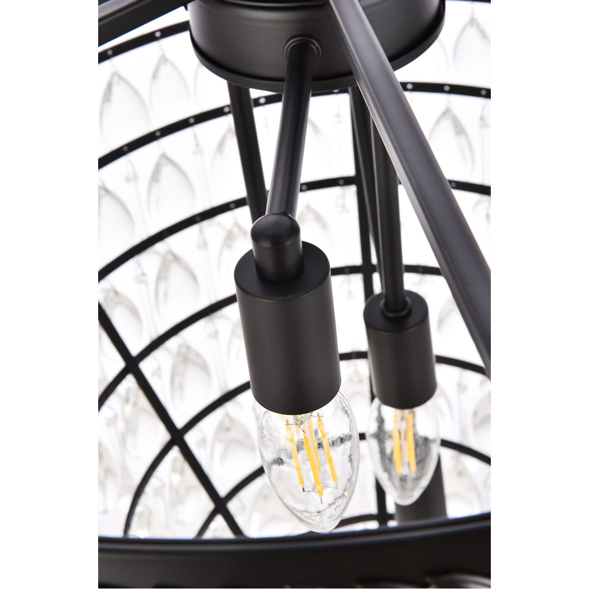 Nordic 7 Light 24 inch Black Chandelier Ceiling Light