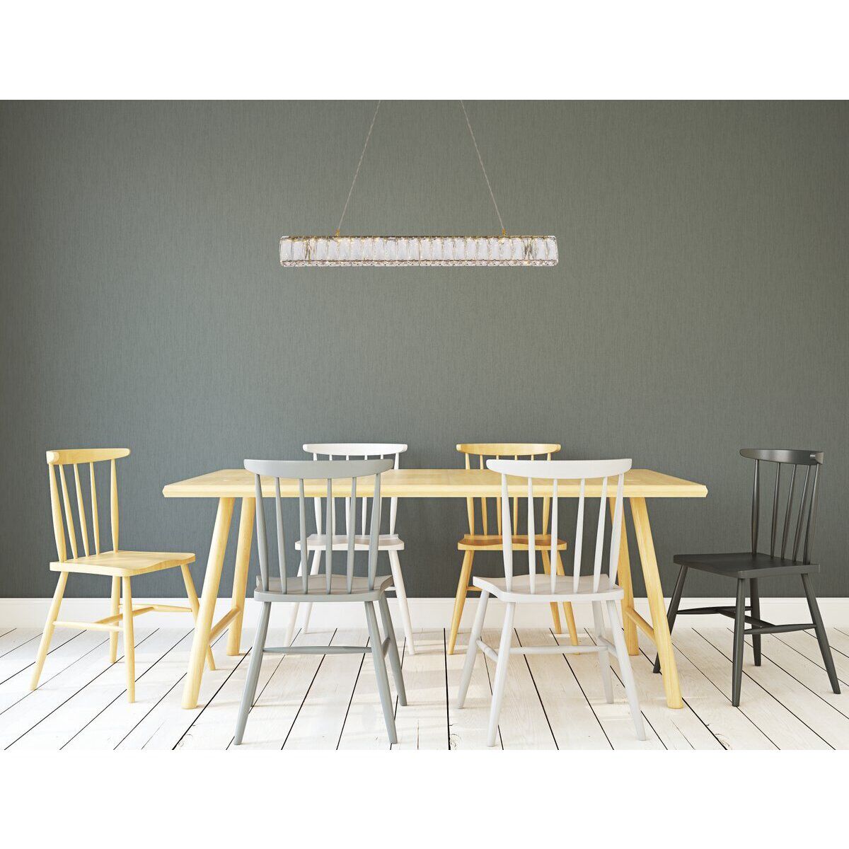 Monroe 1 Light 31 inch Gold Linear Pendant Ceiling Light