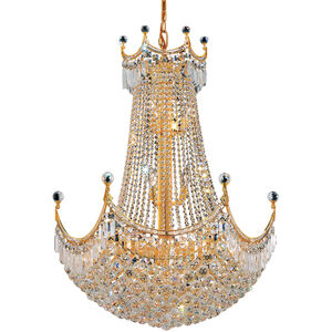 Corona 24 Light 30 inch Gold Dining Chandelier Ceiling Light in Elegant Cut