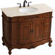 Danville 42 X 42 X 36 inch Teak and Antique Bronze Vanity Sink Set