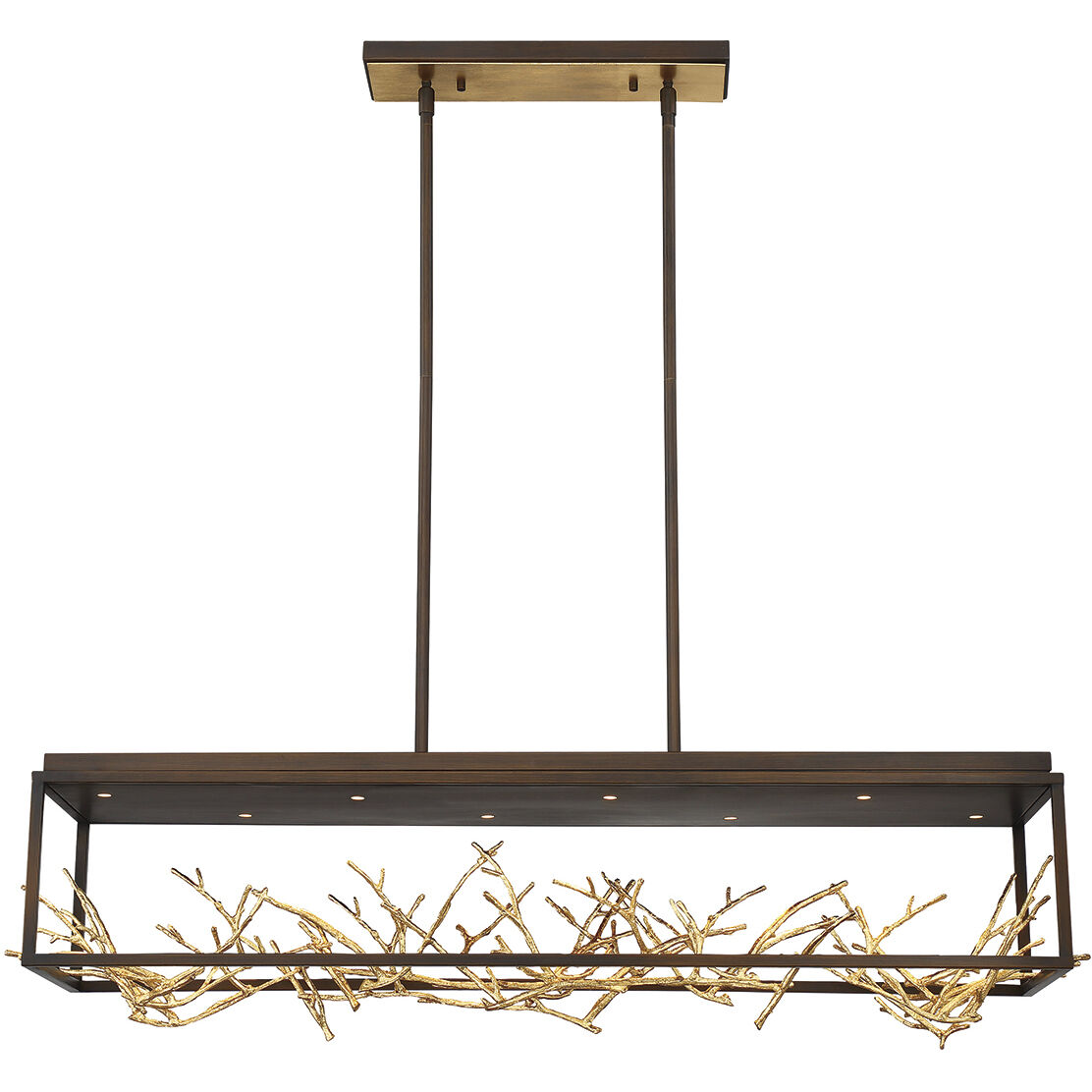 Aerie Linear Chandelier Ceiling Light in Gold and Black