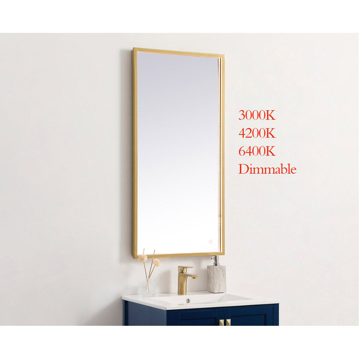 Pier 30 X 20 inch Brass LED Mirror