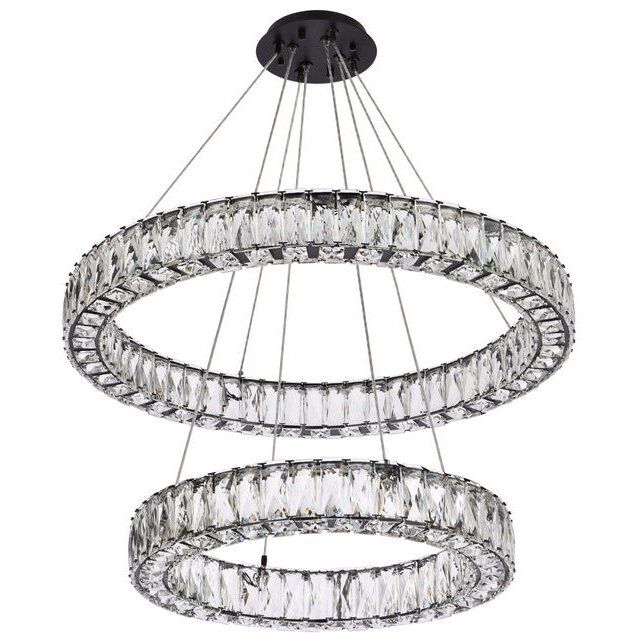 Monroe 2 Light 28 inch Black Chandelier Ceiling Light