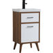 Boise 18 X 18 X 33 inch Matte White and Black Vanity Sink Set