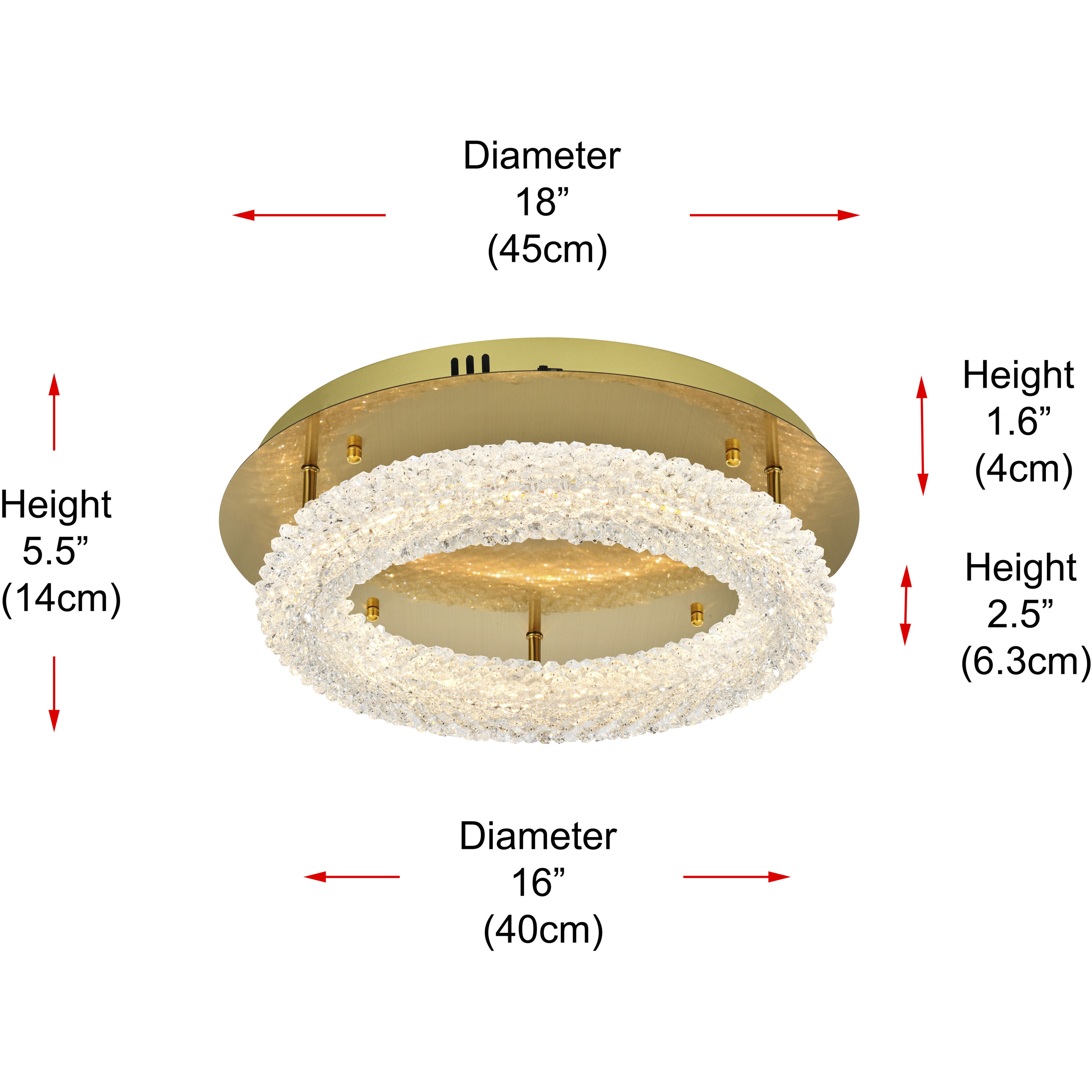 Bowen 1 Light 18 inch Satin Gold Flush Mount Ceiling Light