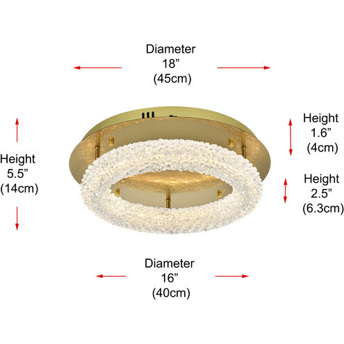 Bowen 1 Light 18 inch Satin Gold Flush Mount Ceiling Light