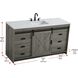 Austin 60 X 34 inch Rustic Grey Bathroom Vanity Cabinet