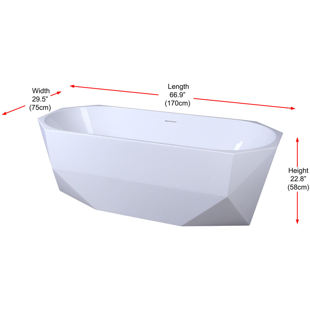 Ethen Glossy White Bathtub